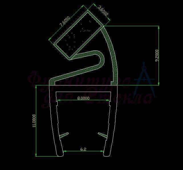 Уплотнитель 8мм*2,2м для душевой кабины MT-12 Уплотнитель 8мм*2,2м для душевой кабины MT-12