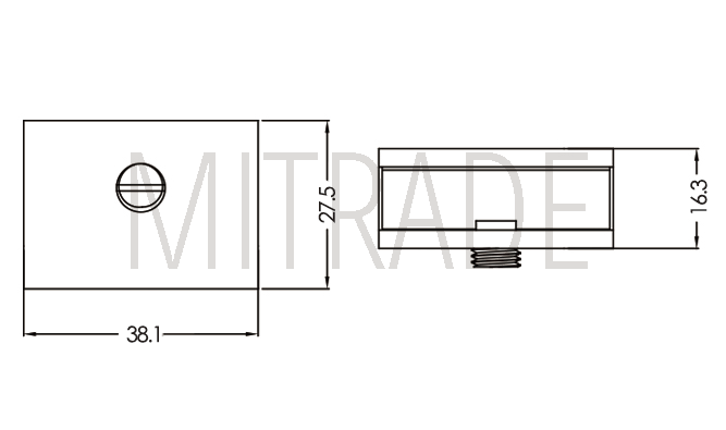 Коннектор стекло-стенка (два отверстия) MT-B00U cp Коннектор стекло-стенка (два отверстия) MT-B00U cp