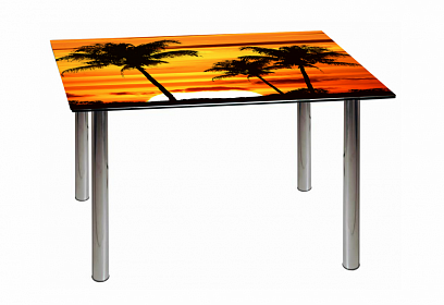 Стеклянный стол с фотопечатью