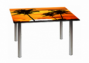 Стеклянный стол с фотопечатью